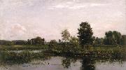 Charles-Francois Daubigny A Bend in the River Oise oil painting reproduction